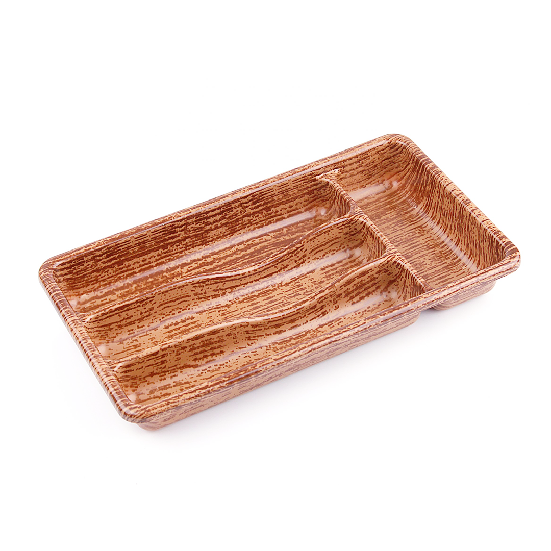 AHŞAP RENK - 4 BÖLMELİ ÇEKMECE İÇİ KAŞIKLIK 36X20CM (5271)