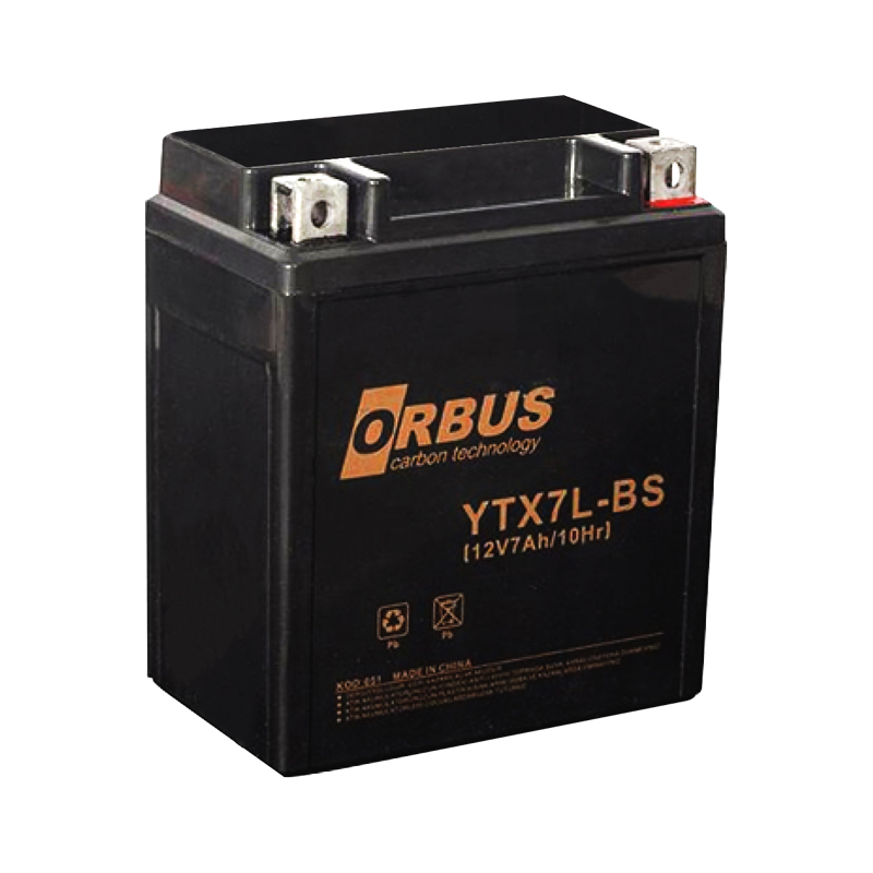AKÜ 12 VOLT 7 AMPER ORBUS YTX7L-BS ASİT İÇİNDE KARBON BİSİKLET AKÜSÜ (5271)