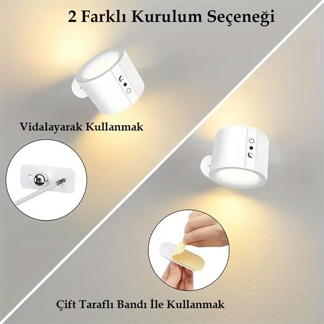 AL-SK-BD80A Çift Yönlü Kumandalı Duvar Aplik Çalışma Lambası 3000K-4000K-6500K (5271) AL-SK-BD80A Çift Yönlü Kumandalı Duvar Aplik Çalışma Lambası 3000K-4000K-6500K (5271)