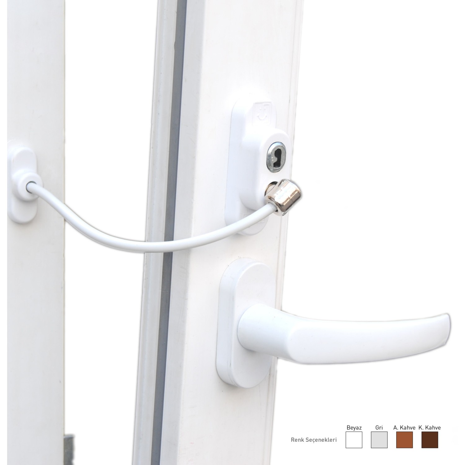 Anahtarlı Halatlı Pvc Kapı Pencere Emniyet Kilidi (5271)