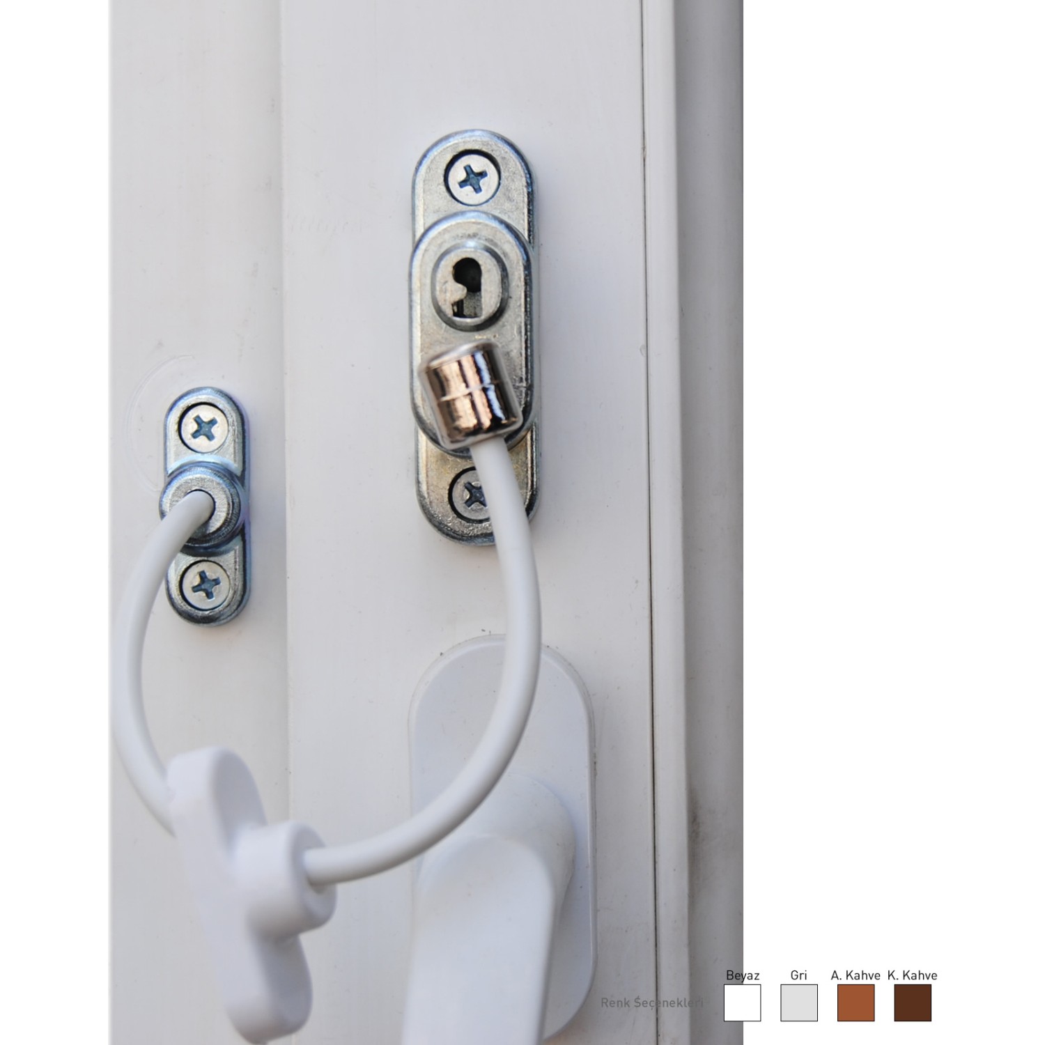 Anahtarlı Halatlı Pvc Kapı Pencere Emniyet Kilidi (5271) Anahtarlı Halatlı Pvc Kapı Pencere Emniyet Kilidi (5271)