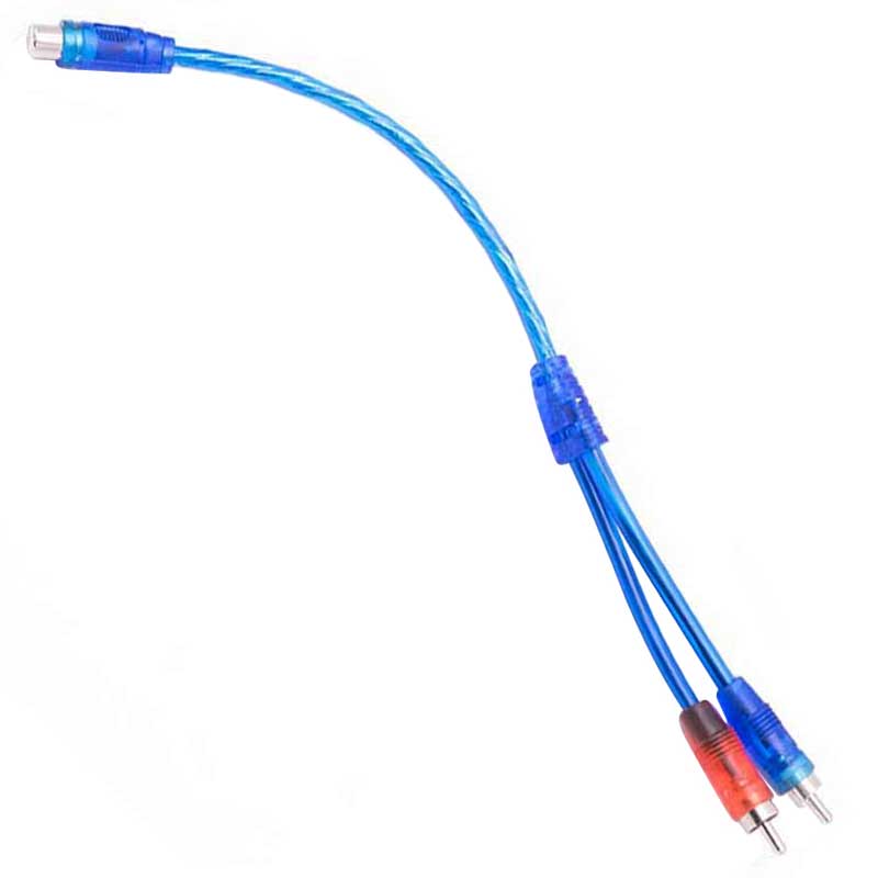 ANFİ Y KABLO 1 DİŞİ 2 ERKEK 25 CM SİLİKON MAVİ KABLO (5271)