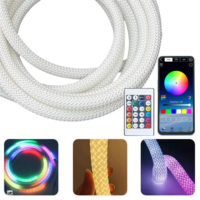 Animasyonlu Bluetooth Neon RGB Kumaş Örgülü Hortum Led 5 Metre 201 Modlu (5271) Animasyonlu Bluetooth Neon RGB Kumaş Örgülü Hortum Led 5 Metre 201 Modlu (5271)