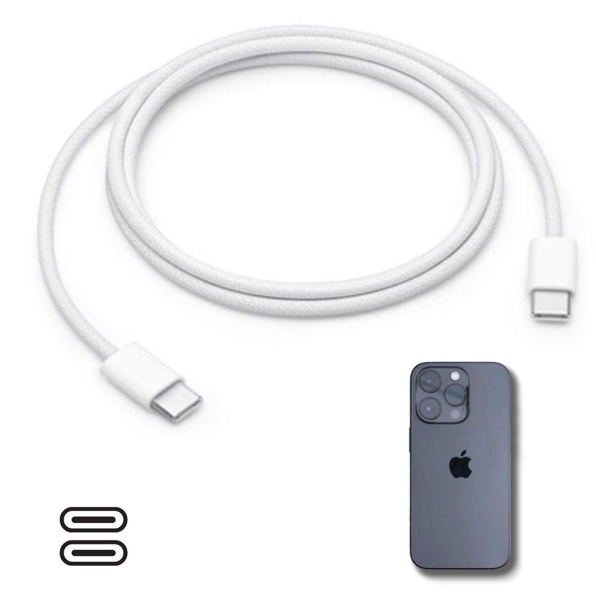 Apple 15/15 Pro Type-C to Type-C Hasır Örgü Hızlı Şarj Kablosu (1m) (5271)