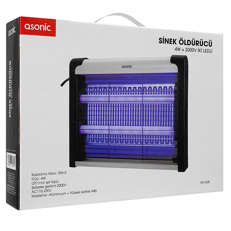 ASONİC AS-A28 SİYAH 4W+ 2000 VOLT İKİ LEDLİ SİNEK ÖLDÜRÜCÜ (5271) ASONİC AS-A28 SİYAH 4W+ 2000 VOLT İKİ LEDLİ SİNEK ÖLDÜRÜCÜ (5271)