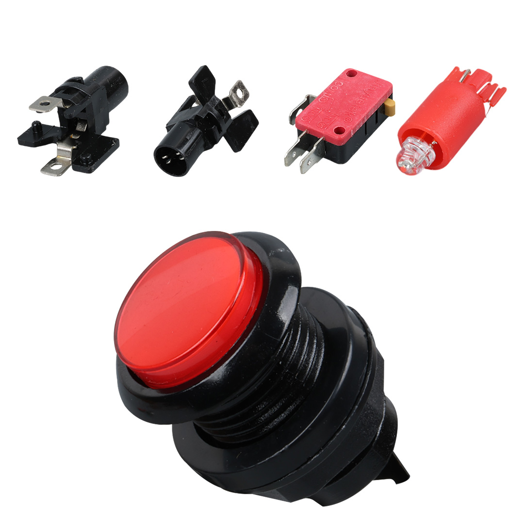 ATARİ BUTONU 12V LEDLİ KAFA ÇAPI 24MM DELİK ÇAPI 24MM IC-180J-1 (5271)