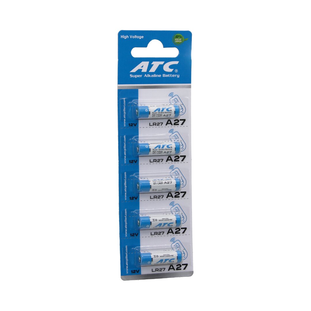 ATC SUPER ALKALİNE BATTERY A27 - 27A LR27 ARAÇ - OTO KUMANDA PİLİ 12V 5Lİ KART (5271)