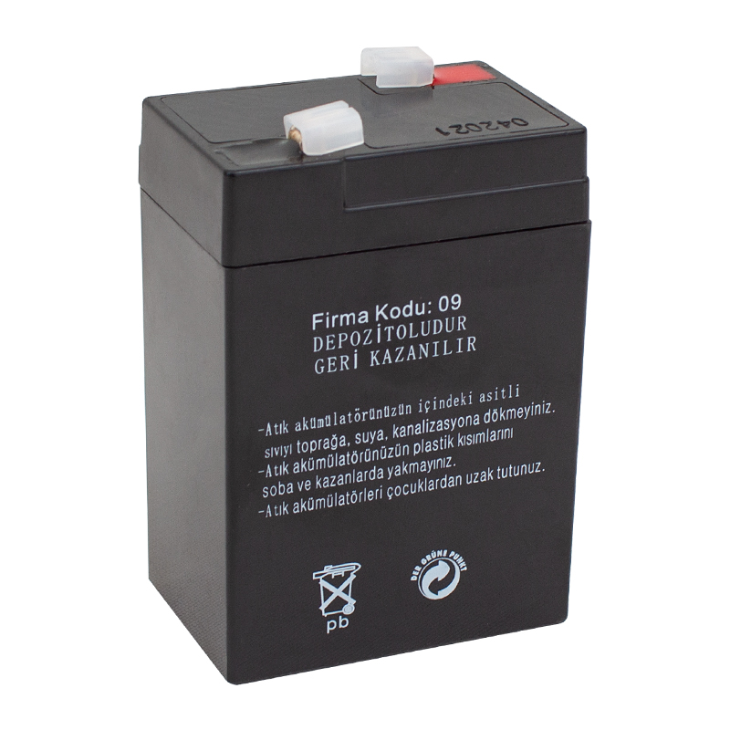 ATEX AX-604 AKÜ 6 VOLT - 4 AMPER IŞILDAK AKÜSÜ (70 X 48 X 101 MM) (5271)