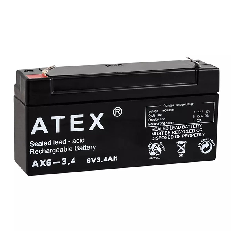 ATEX AX6-3.4 6 VOLT - 3.4 AMPER YATIK AKÜ (12.5X6X3CM) (5271)