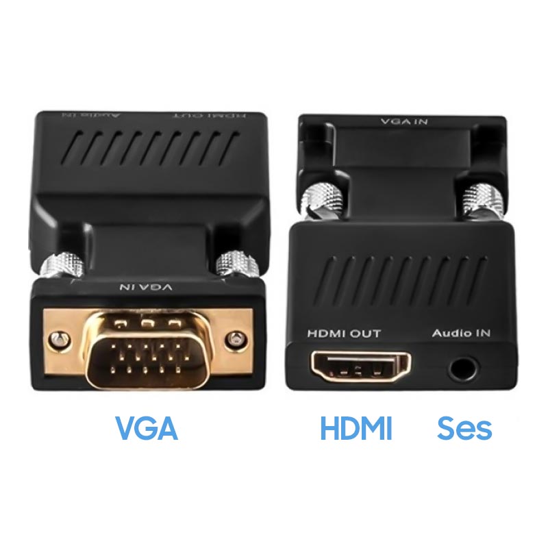 AUDIO ÇIKIŞLI VGA TO HDMI ÇEVİRİCİ ADAPTÖR 1080HD (5271)