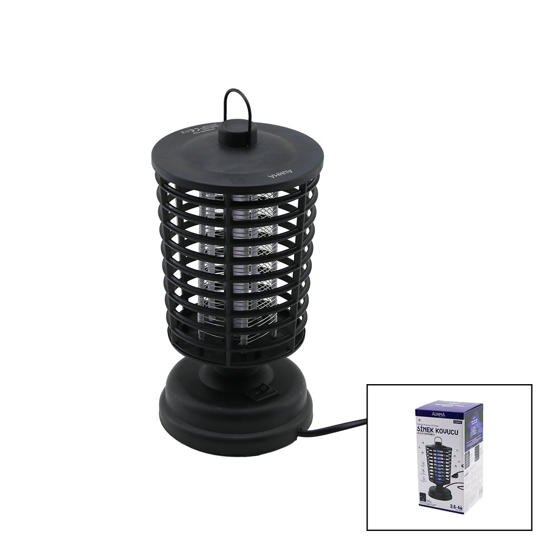 AUHMA MOSQUITO TRAP AQM-02 SİNEK CIZ ÖLDÜRÜCÜ MAKİNE FENER MODELİ MASA ÜSTÜ - ASKI HALKALI 3.6-4W 12X21.5CM (5271)