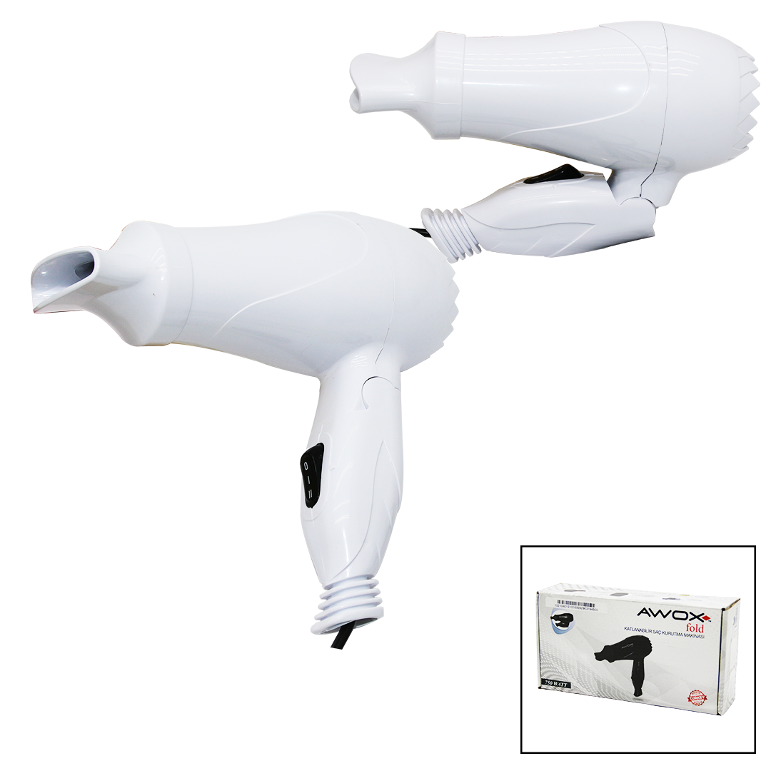 AWOX FOLD SAÇ KURUTMA - FÖN MAKİNESİ SEYAHAT TİPİ 750W (5271)