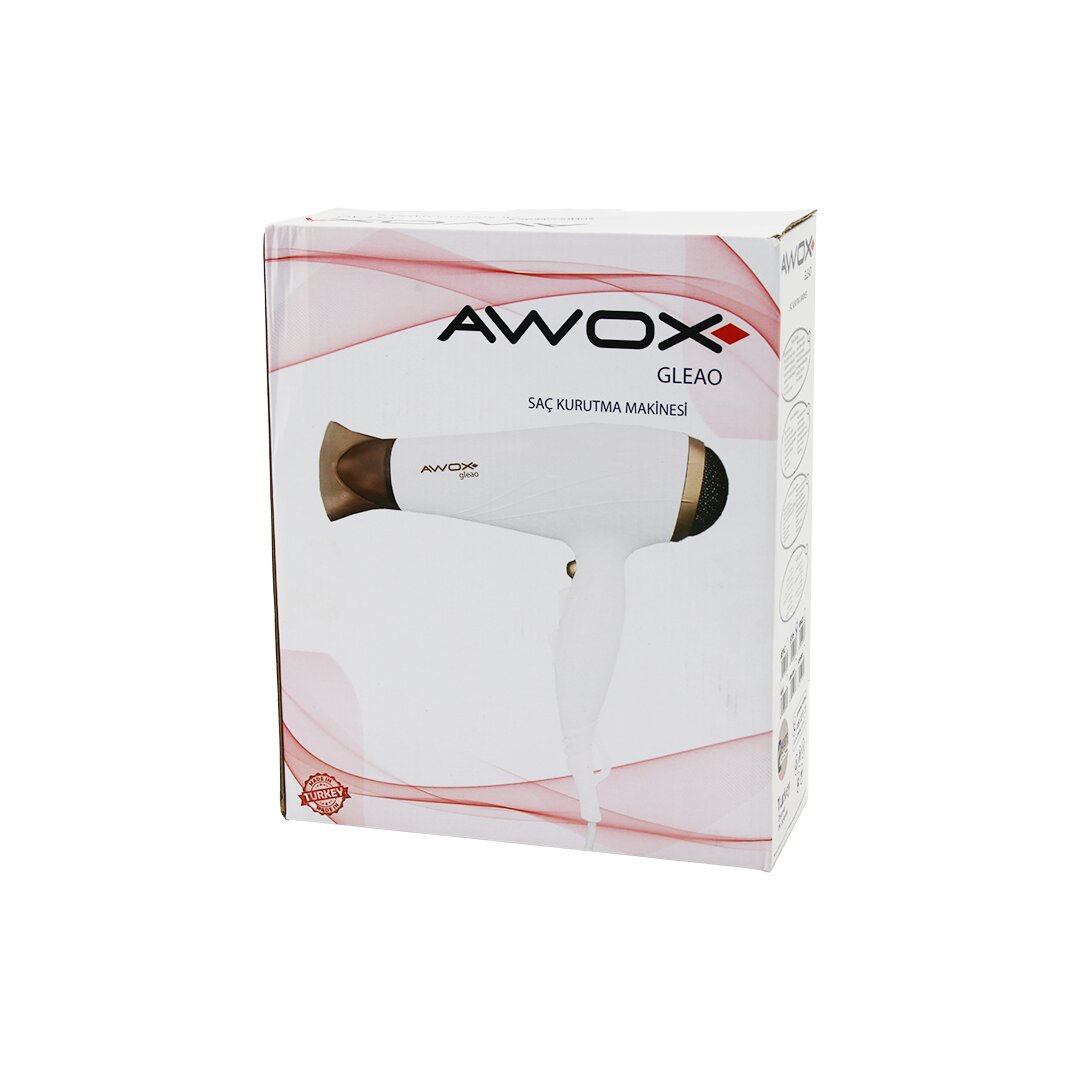 AWOX GLEAO  SİYAH  SAÇ KURUTMA - FÖN MAKİNESİ  SOĞUK ÜFLEME   2 KADEME FAN - 3 KADEME SICAKLIK   1700-2000W (5271)