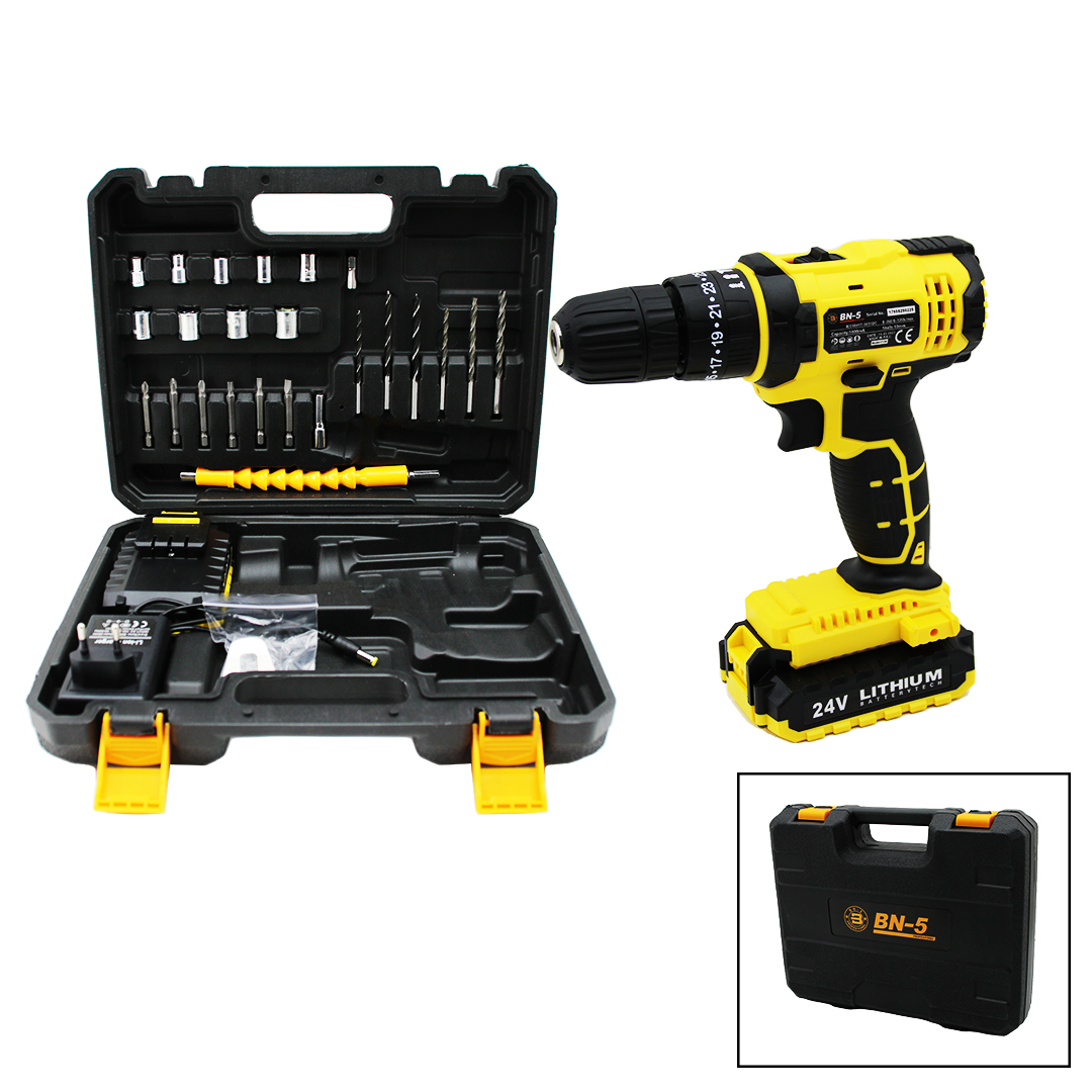 BANCO BN-5 F-136 STANLIY SARI 24W PROFESSIONAL ŞARJLI DARBELİ MATKAP SETİ ÇANTALI (5271)