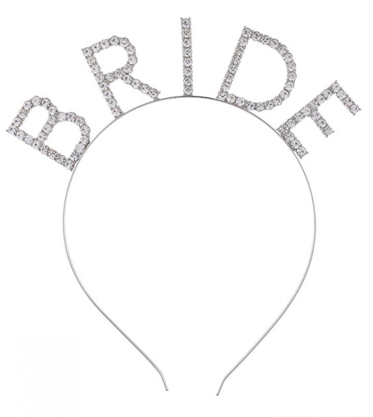 Bekarlığa Veda Mega Boy Kristal Taşlı Gümüş Bride Taç Gelin Tacı 20X21 cm (5271)