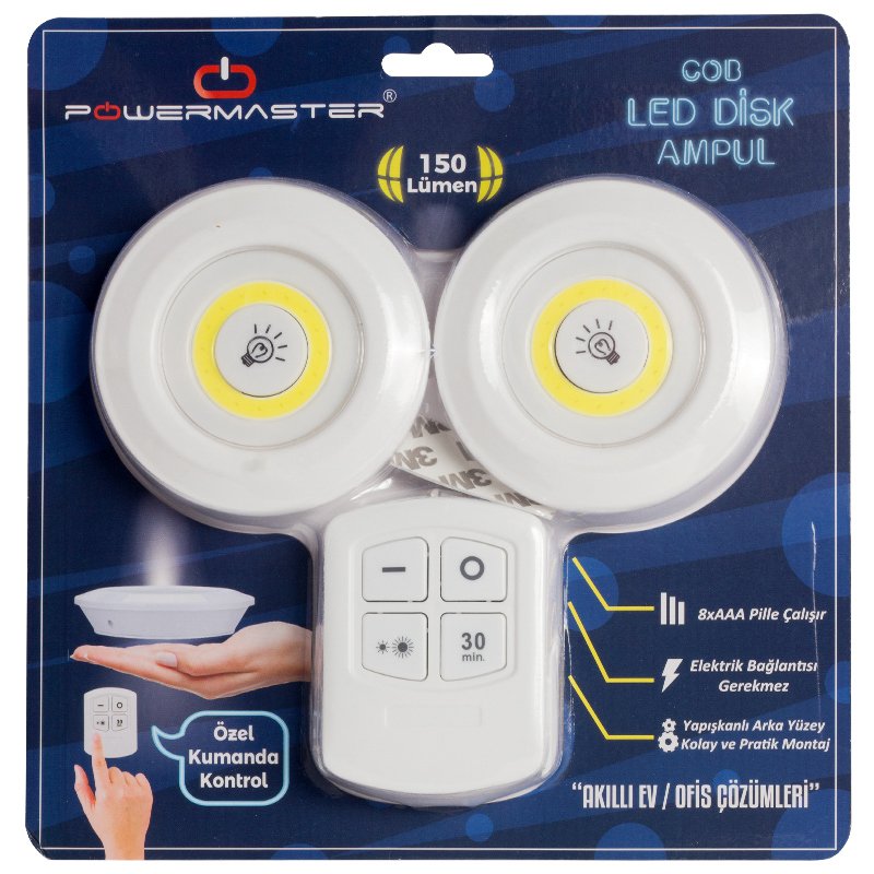 BEYAZ 150 LÜMEN COB LED YUVARLAK ÇİFT AMPÜL KUMANDALI (5271)