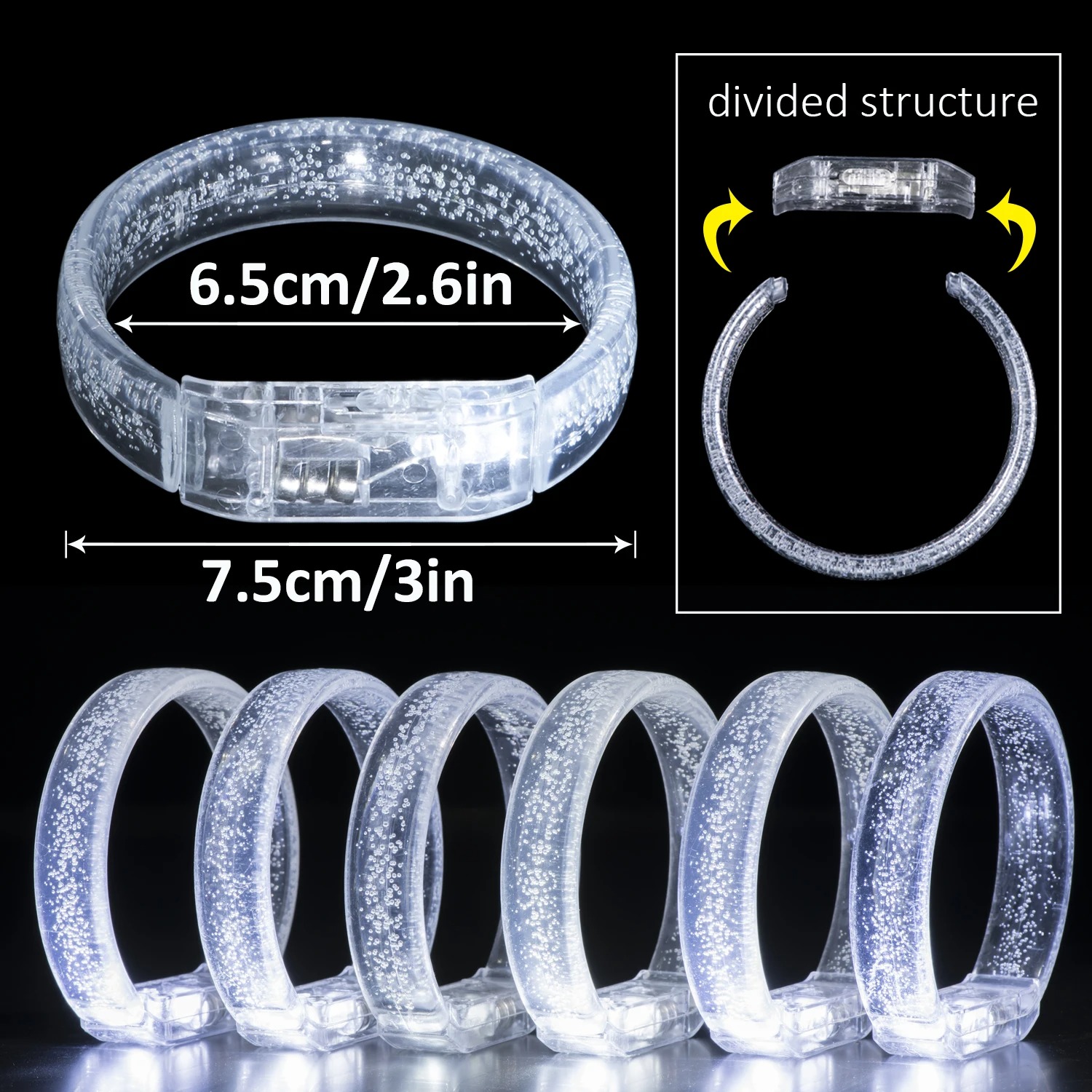 Beyaz-Gümüş Led Işıklı Baskı Yapılabilen Pilli Bileklik Bilezik 1,5 cm Genişlik (5271) Beyaz-Gümüş Led Işıklı Baskı Yapılabilen Pilli Bileklik Bilezik 1,5 cm Genişlik (5271)