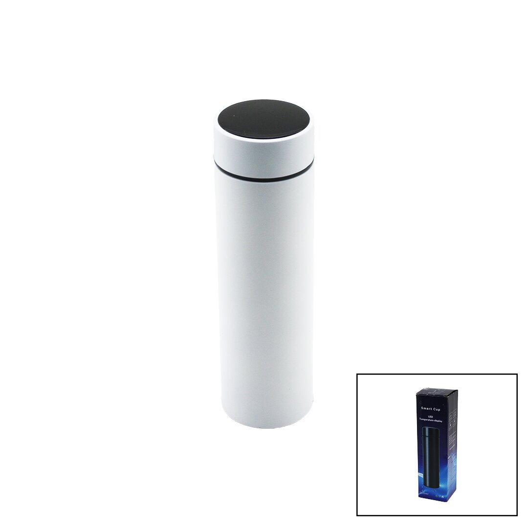 BEYAZ LED DERECE GÖSTERGELİ   304-ÇELİK  TERMOS  500ML  FİLTRELİ 12 SAAT SICAK - SOĞUK TUTMA (5271)
