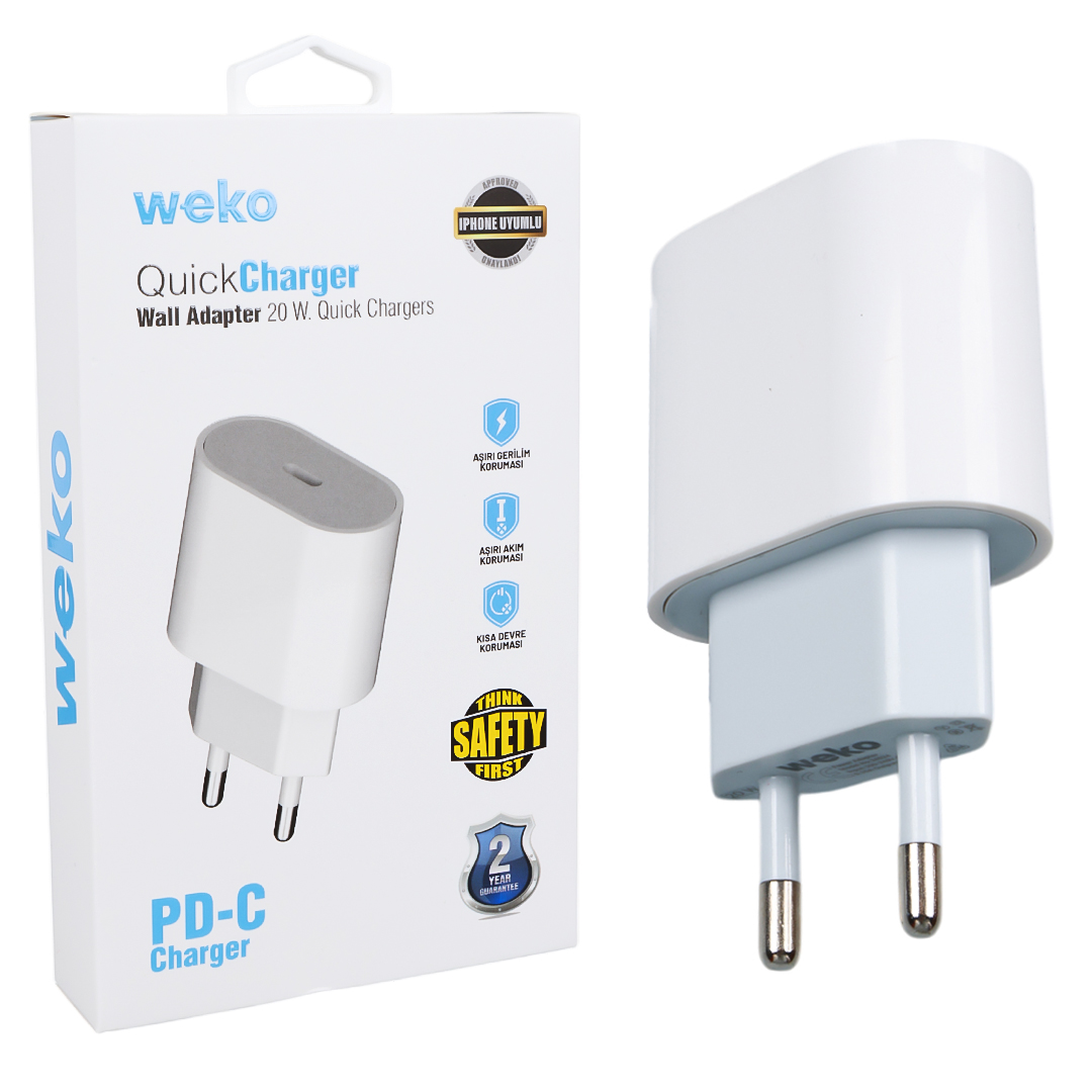 BEYAZ PD 20 WATT IPHONE TYPE-C HIZLI ŞARJ BAŞLIĞI (5271)
