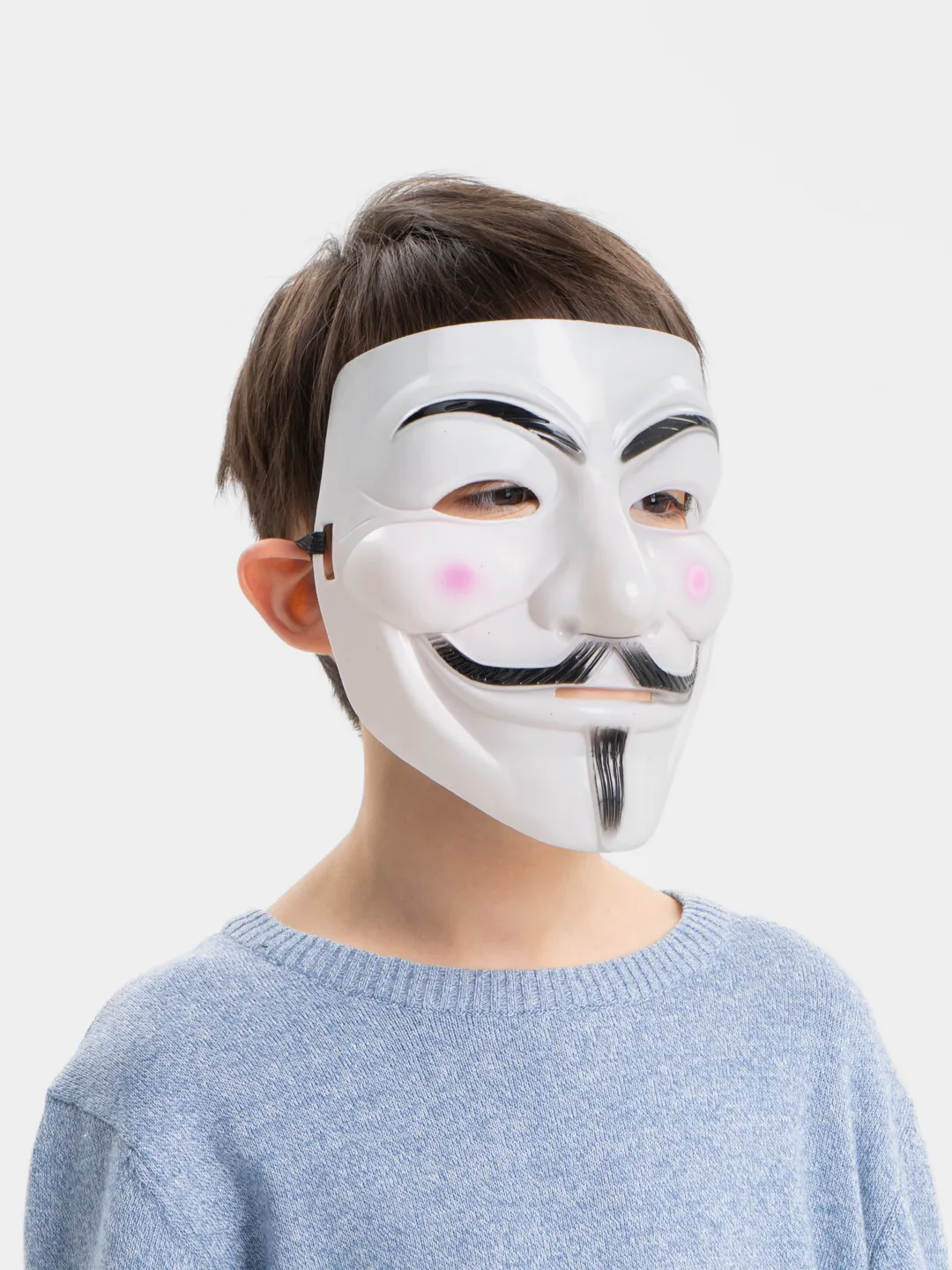 Beyaz Renk Pembe Yanaklı İthal V For Vendetta Maskesi (5271) Beyaz Renk Pembe Yanaklı İthal V For Vendetta Maskesi (5271)