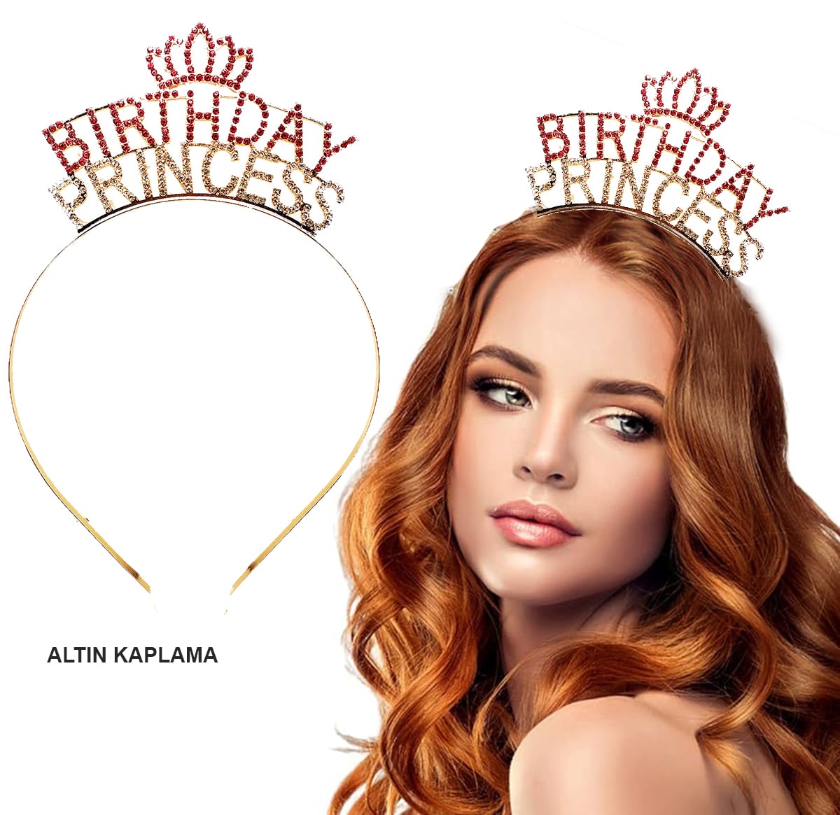 Birthday Princess Kristal Taç – Altın Kaplama (5271)