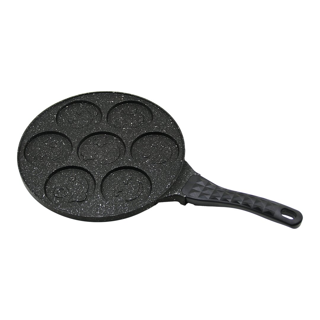 BÖLMELİ EMOJİLİ DÖKÜM PANKEK TAVA 28CM KABARTMA PİRAMİT DESENLİ BAKALİT SAP=18.2CM POŞETLİ AMBALAJ (5271)
