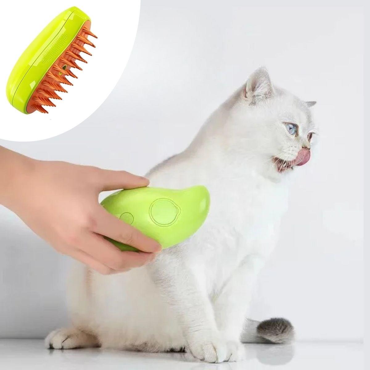 Buharlı Yumuşak Silikon Uçlu Kedi &amp; Köpek Tüy Tarama Tarağı Yıkama Fırçası (5271)