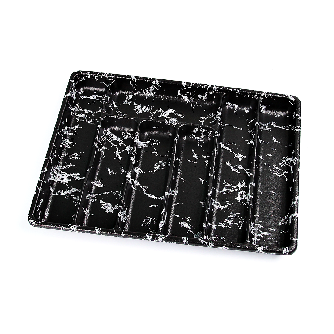 BÜYÜK - SİYAH - 7 BÖLMELİ ÇEKMECE İÇİ KAŞIKLIK 50X37CM (5271)