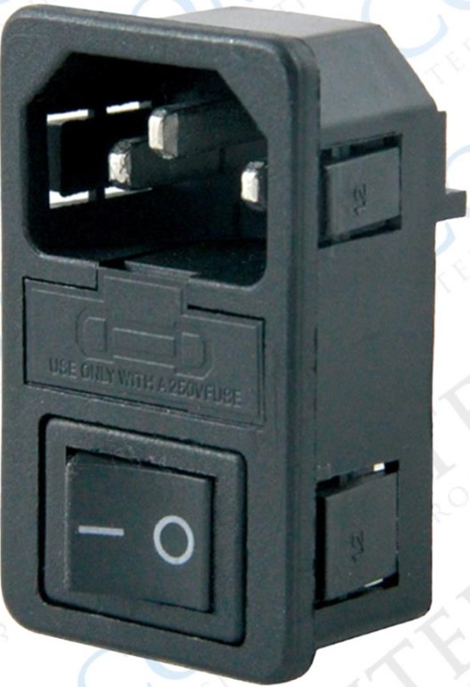 C14 POWER SOKET ERKEK ANAHTARLI+FUSELİ KULAKSIZ UL (IC-214A-S) (5271)
