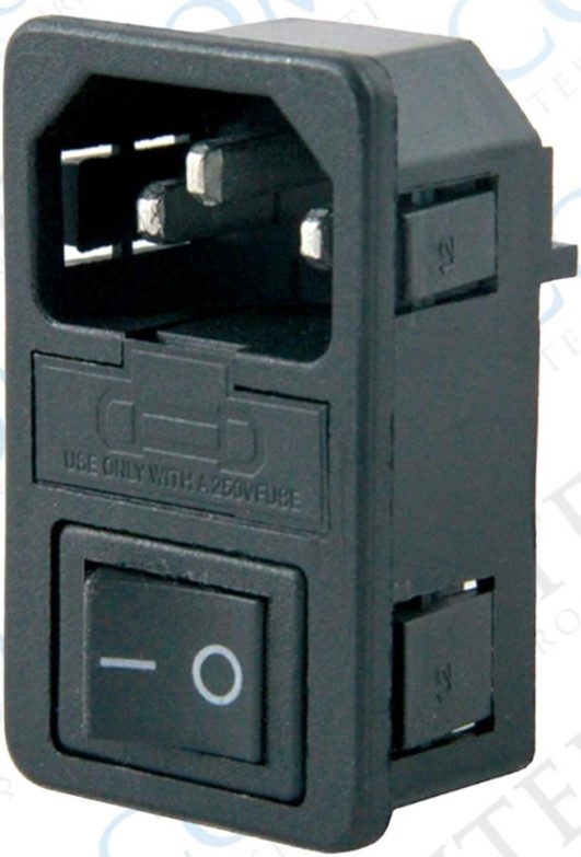 C14 POWER SOKET ERKEK ANAHTARLI+FUSELİ KULAKSIZ AS-10 (IC-214A) (5271)