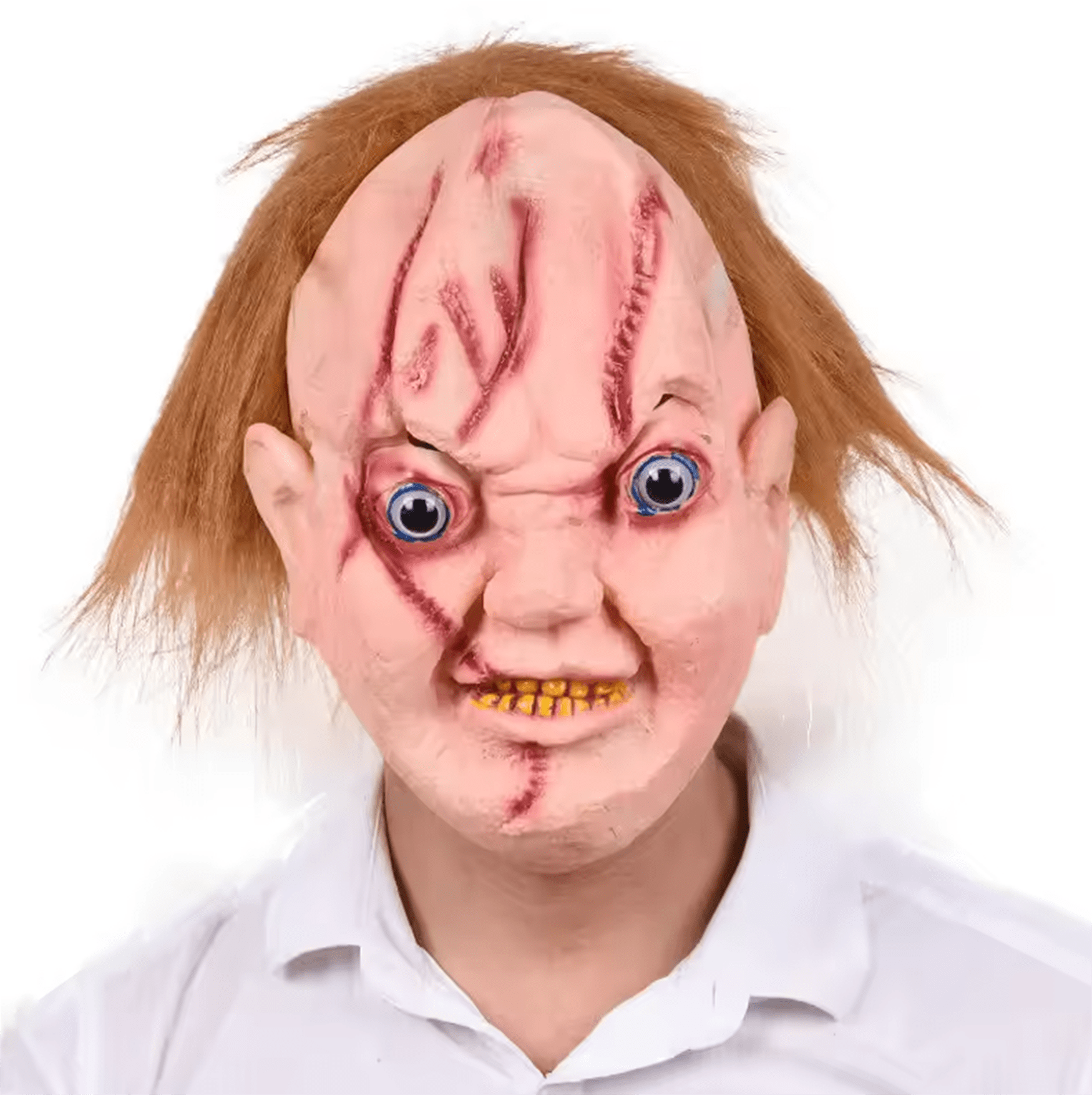 Çaki Maskesi Kahverengi Saçlı Lateks Et Chucky Çaki Maskesi (5271)