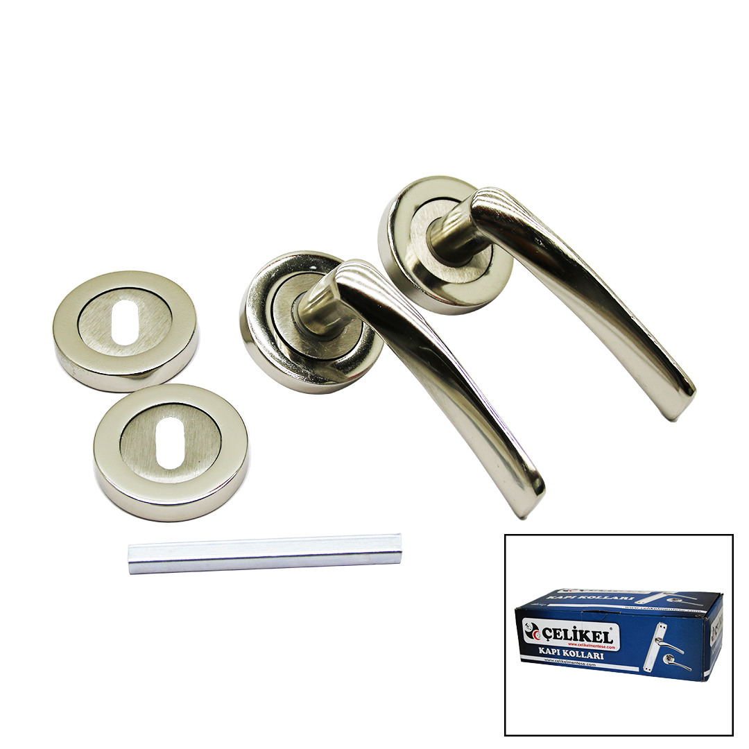 ÇELİKEL-07 AMERİKAN ODA KAPI KOLU NİKEL SATEN (5271)