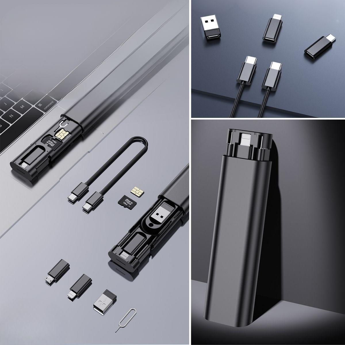 Cep Tipi 60W Bas Aç Type-C,İphone Şarj,Micro USB Hızlı Şarj Data Kablo Seti (5271)