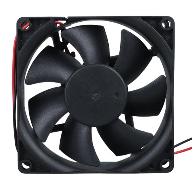 CF-241 DC12V 80x80x25mm Aksiyel Fan - 20cm Siyah-Kırmızı Güç Kablolu (5271)