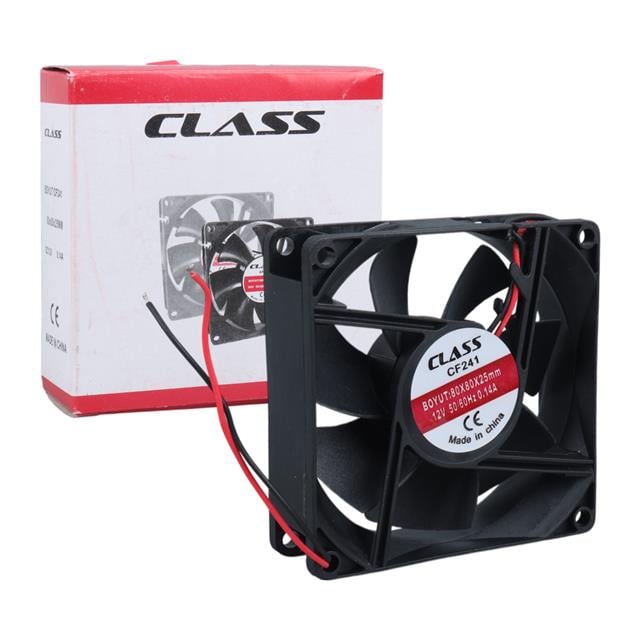 CF-241 DC12V 80x80x25mm Aksiyel Fan - 20cm Siyah-Kırmızı Güç Kablolu (5271) CF-241 DC12V 80x80x25mm Aksiyel Fan - 20cm Siyah-Kırmızı Güç Kablolu (5271)