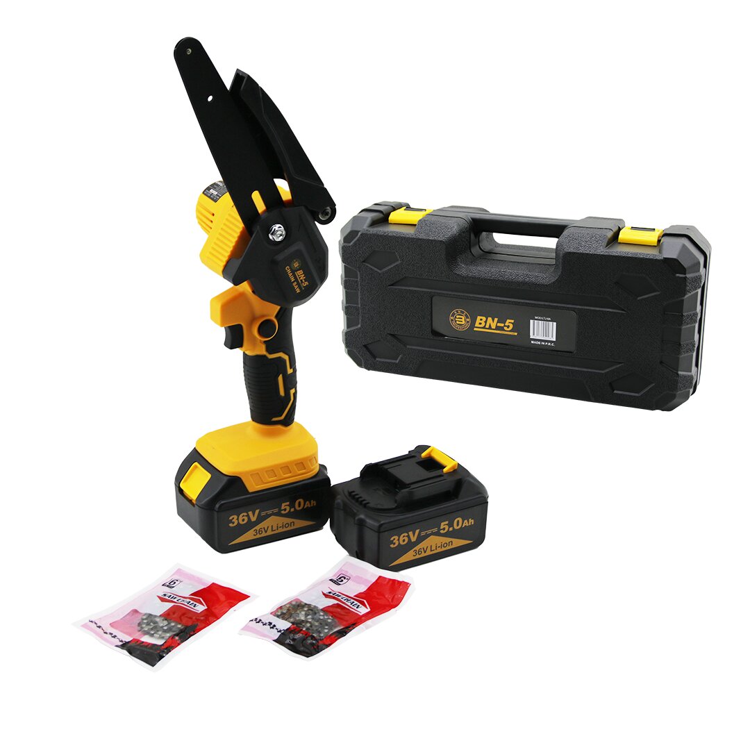 CHAIN SAW YELLOW LTJ-6A YAĞSIZ - ZİNCİRLİ 6&quot; BUDAMA - DAL KESME MAKİNE ŞARJLI - 2 BATARYA 36V 5.0AH (5271)