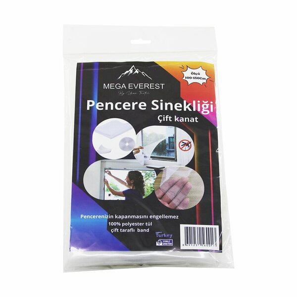 ÇİFT KANAT TÜL PENCERE SİNEKLİK 100X150CM - 5MT BANT (5271)