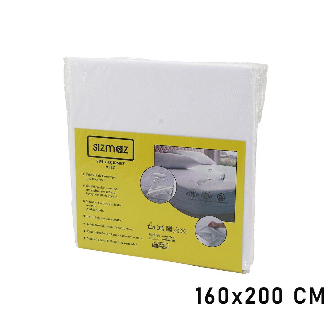 ÇİFT KİŞİLİK  YATAK KORUYUCU  SIVI GEÇİRMEZ  ALEZ  160X200CM   HAVA ALIR   ANTİBAKTERİYEL   ANTİALERJİK (5271)