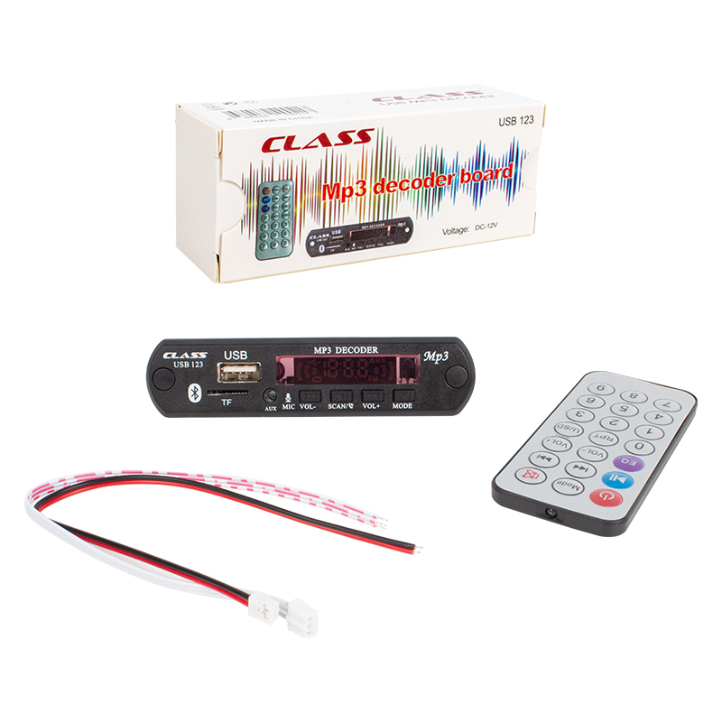 CLASS USB-123 12 VOLT SD+AF+VR OTO TEYP MİKROFONLU USB/SD ÇEVİRİCİ DİJİTAL PLAYER USB BOARD (5271)