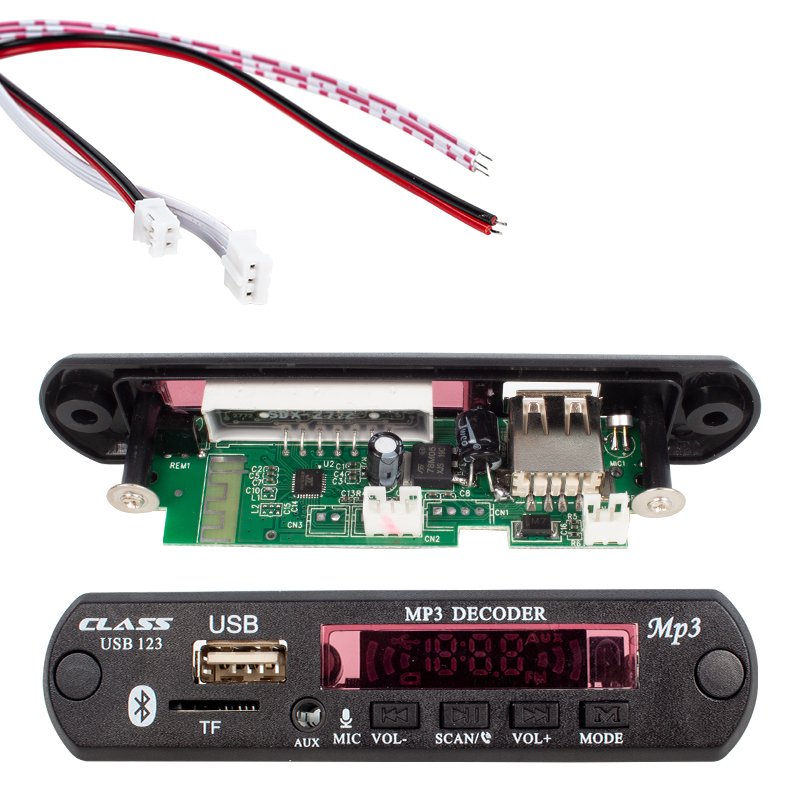 CLASS USB-123 12 VOLT SD+AF+VR OTO TEYP MİKROFONLU USB/SD ÇEVİRİCİ DİJİTAL PLAYER USB BOARD (5271)