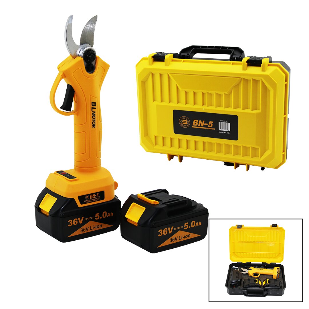 CORDLESS SHEAR YELLOW BN-5 HS-155  ŞARJLI  BAĞ MAKASI  2 BATARYA - 36V 5.0AH (5271)