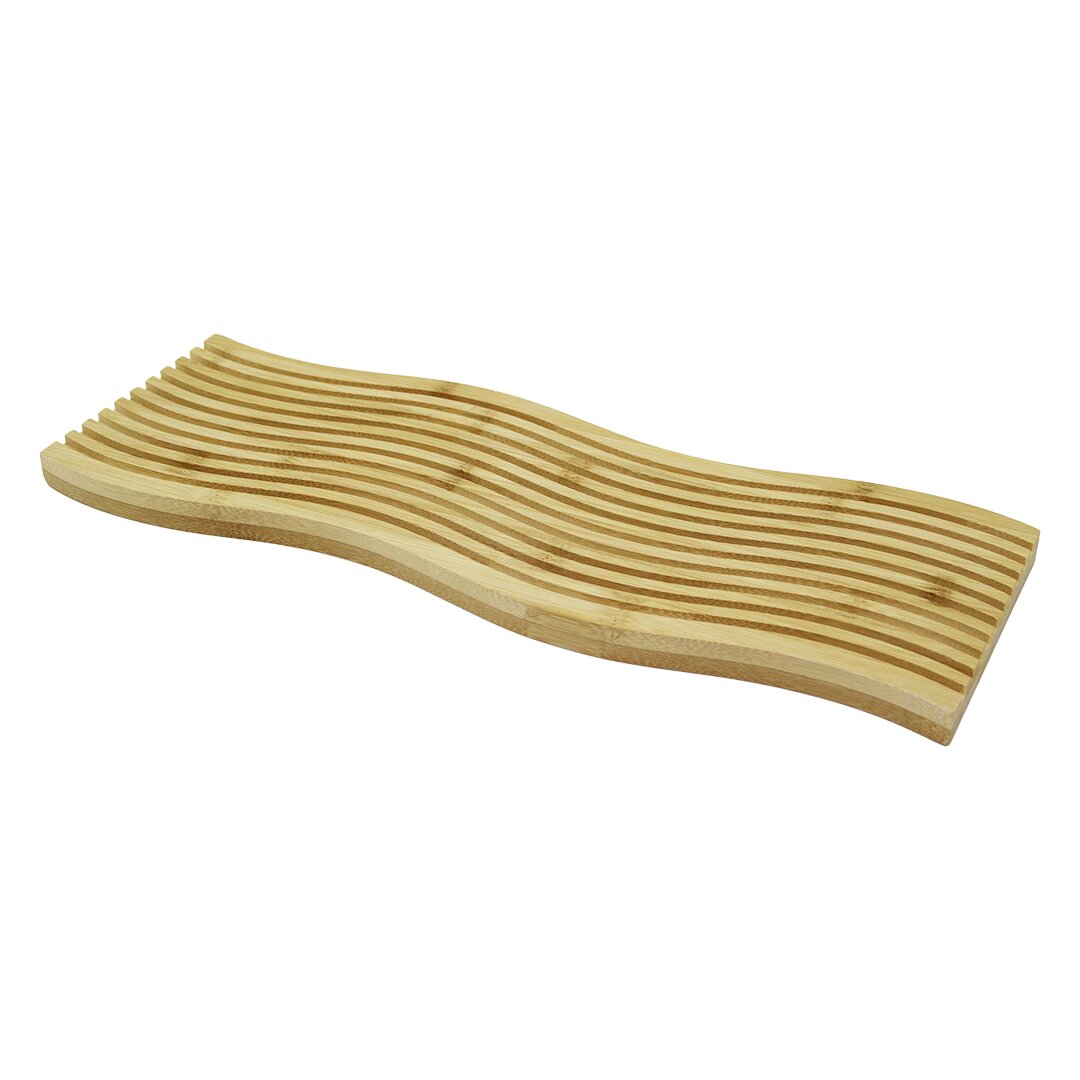 DALGALI KENAR  ÇİFT TARAF=DÜZ - DALGALI OYUK KANALLI AHŞAP BAMBU SUNUM TEPSİ 15X39X1.5CM (5271)