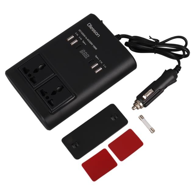 DC 12-24V 150W Oto Araç Power İnverter Ek Çakmak Girişi - 2x TYPE-C - 4x USB - 2x 220V Üniversal Priz (5271) DC 12-24V 150W Oto Araç Power İnverter Ek Çakmak Girişi - 2x TYPE-C - 4x USB - 2x 220V Üniversal Priz (5271)