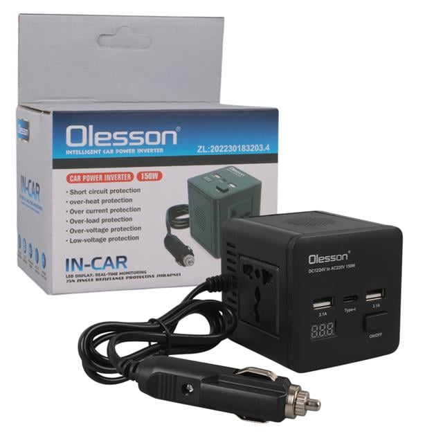 DC 12-24V 150W Oto Araç Power İnverter TYPE-C - Çift USB - 220V Üniversal Priz Girişli (5271) DC 12-24V 150W Oto Araç Power İnverter TYPE-C - Çift USB - 220V Üniversal Priz Girişli (5271)