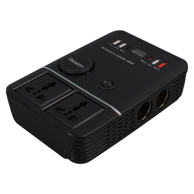 DC 12-24V 200W Oto Araç Power İnverter 2x Çakmak Girişi - 2x TYPE-C - 4x USB - 2x 220V Üniversal Priz (5271) DC 12-24V 200W Oto Araç Power İnverter 2x Çakmak Girişi - 2x TYPE-C - 4x USB - 2x 220V Üniversal Priz (5271)