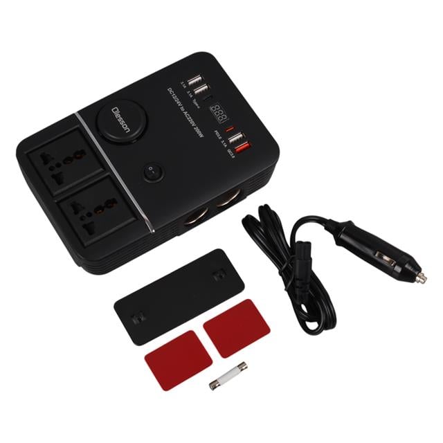 DC 12-24V 200W Oto Araç Power İnverter 2x Çakmak Girişi - 2x TYPE-C - 4x USB - 2x 220V Üniversal Priz (5271) DC 12-24V 200W Oto Araç Power İnverter 2x Çakmak Girişi - 2x TYPE-C - 4x USB - 2x 220V Üniversal Priz (5271)