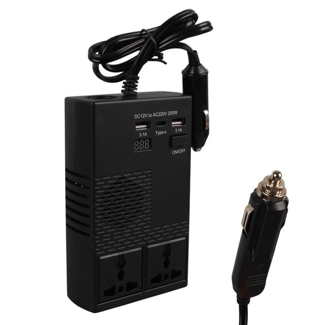 DC 12-24V 200W Oto Araç Power İnverter 1x Çakmak Girişi - 1x TYPE-C - 2x USB - 2x 220V Üniversal Priz (5271) DC 12-24V 200W Oto Araç Power İnverter 1x Çakmak Girişi - 1x TYPE-C - 2x USB - 2x 220V Üniversal Priz (5271)