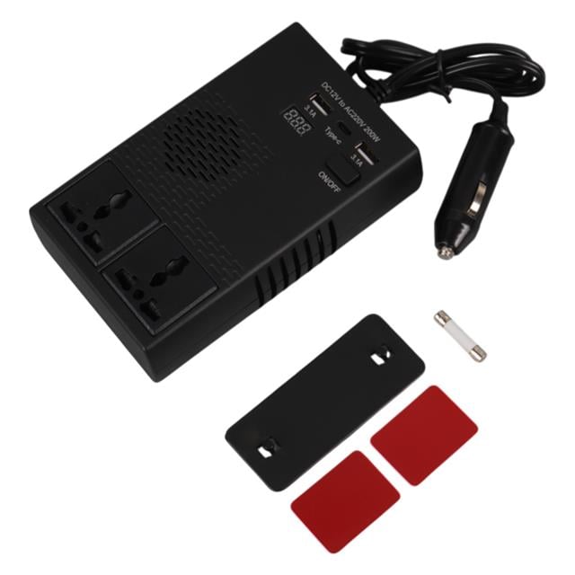 DC 12-24V 200W Oto Araç Power İnverter 1x Çakmak Girişi - 1x TYPE-C - 2x USB - 2x 220V Üniversal Priz (5271) DC 12-24V 200W Oto Araç Power İnverter 1x Çakmak Girişi - 1x TYPE-C - 2x USB - 2x 220V Üniversal Priz (5271)