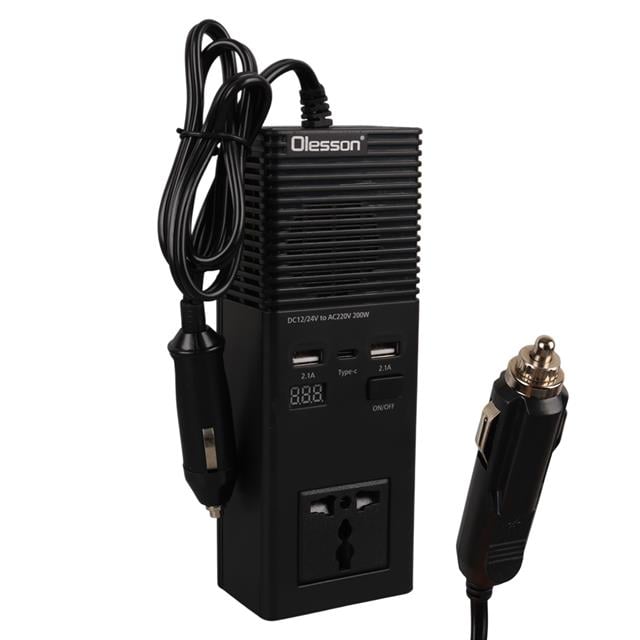 DC 12-24V 200W Oto Araç Power İnverter Ek Çakmak Girişi - TYPE-C - Çift USB - 220V Üniversal Priz (5271) DC 12-24V 200W Oto Araç Power İnverter Ek Çakmak Girişi - TYPE-C - Çift USB - 220V Üniversal Priz (5271)