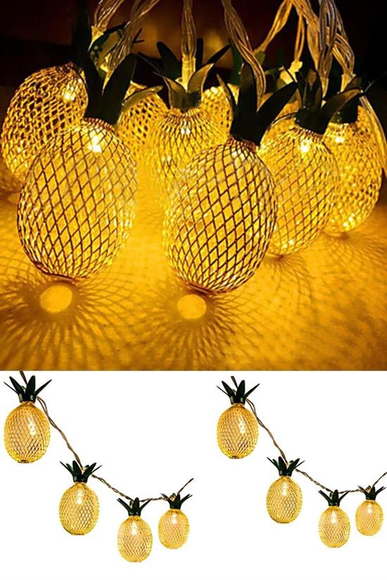 Dekoratif Pilli Pineapple Ananas Pilli Şerit Led Işık (1 Metre) (5271)